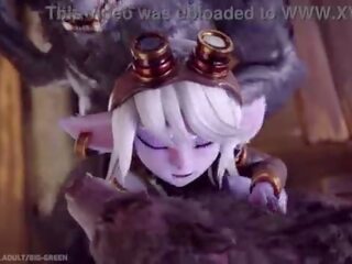 Tristana stretched by monstr cocks