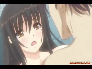 Japanese Anime young daughter Gets Squeezing Her Tits And Finger