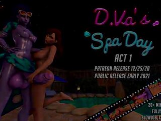 Dva 温泉 日 act1 - 拖车 overwatch 扶他那里 3d 无尽