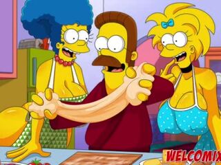 Flandis מזיין ה simptoons hotties&excl; pepperoni pizza&excl; ה simptoons