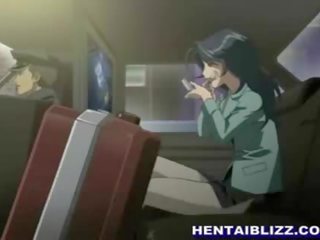 A gun in mouth goes ahead hentai girls pussy wet