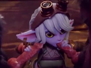 Tristana stretched by monster cocks