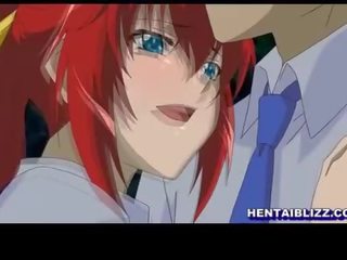 Redhead hentai young darling gets drilled by tentacles