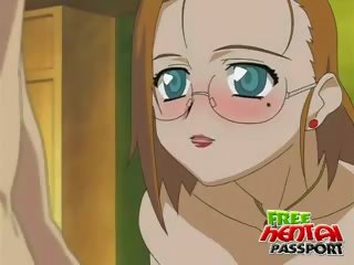 Lusty Hentai call girl In Glasses