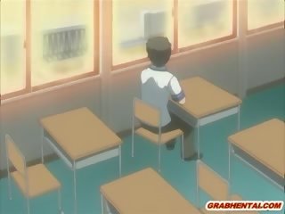 Servitù hentai scuola mista guardare suo fidanzato scopata in il classr