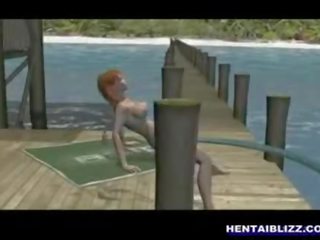 3d animated cartoon prostitute Rough fucked by snake monster