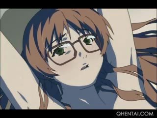 Teen Hentai feature In Glasses Cunt Drilled Hard On Camera