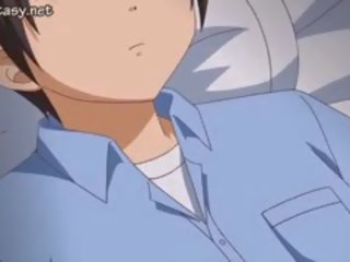 Busty Anime With Glasses Licking Hard pecker