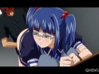 Adorable Hentai Doll In Glasses Fucked Doggy And Squirts On The