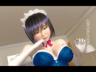 Erotic 3D anime maid gets pounded