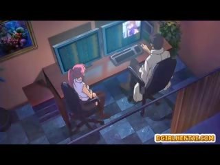 Busty Japanese Anime Maid Sucking Bigcock