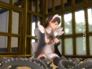 Kinky 3D anime maid sucking peter