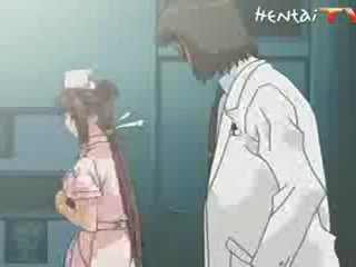 Desirable manga nurse gets fucked