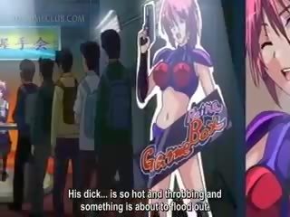 Cantik hentai cookie meniup yang besar dimuatkan zakar