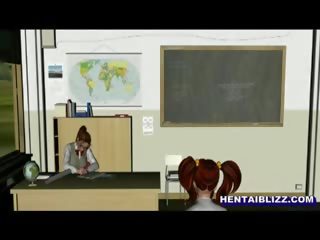 3d Animated Coeds Lesbian sex video In The Class