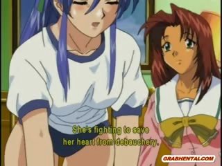 Lesbian Anime Coeds Group adult video In The Bathroom